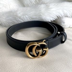 Gucci GG Marmont Thin Leather Belt